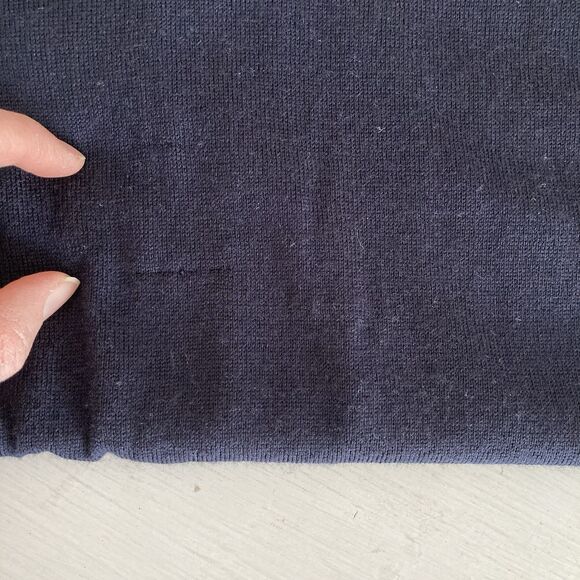 Uniqlo 100% Wool Crewneck Long Sleeve Sweater Mens Medium Navy Classic Preppy - Picture 7 of 8